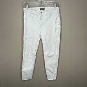 DL1961 White Florence Mid‎ Rise Cropped Skinny Jeans